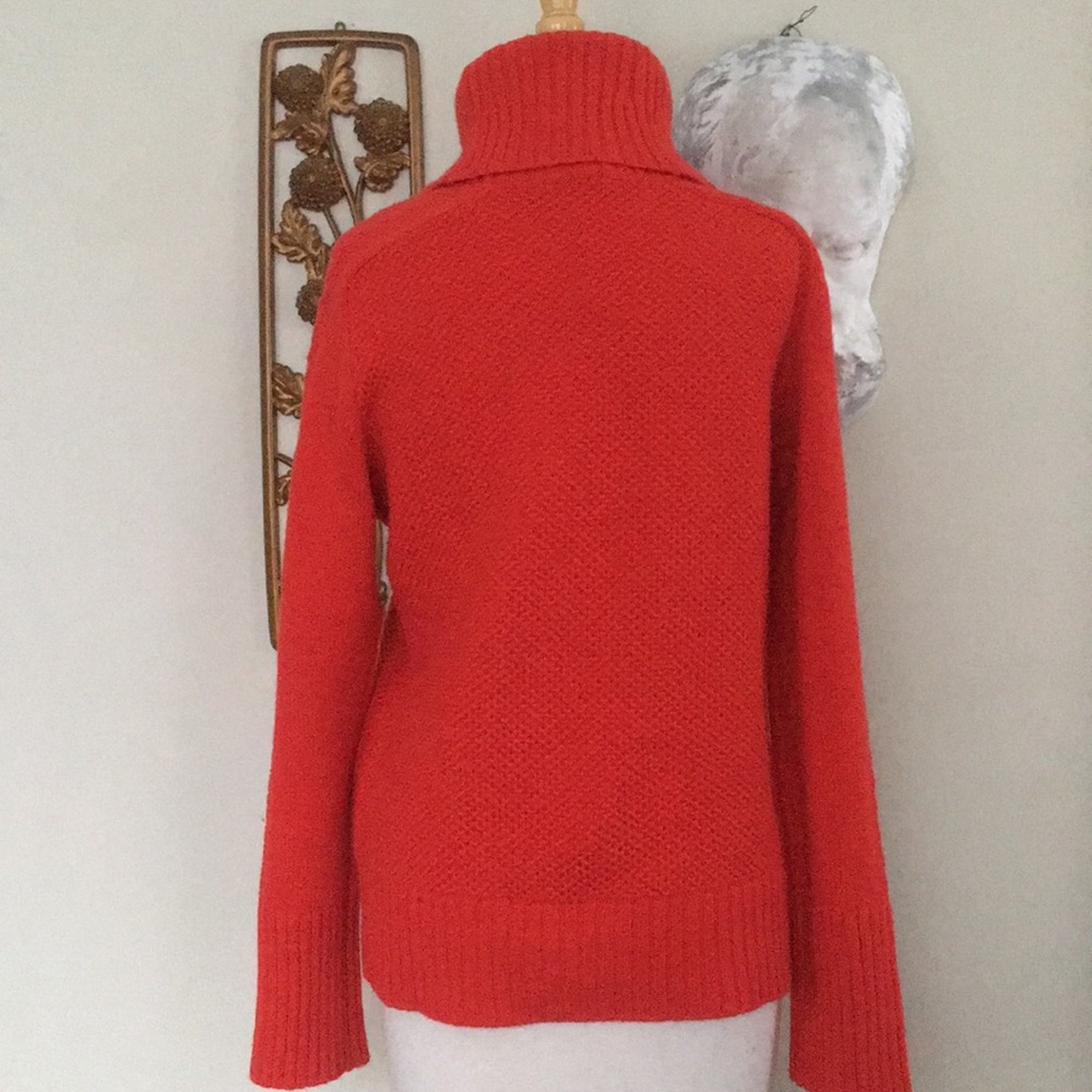 SOLD 🔥GAP Orange Lambs Turtleneck Sweater M - Picture 3 of 5